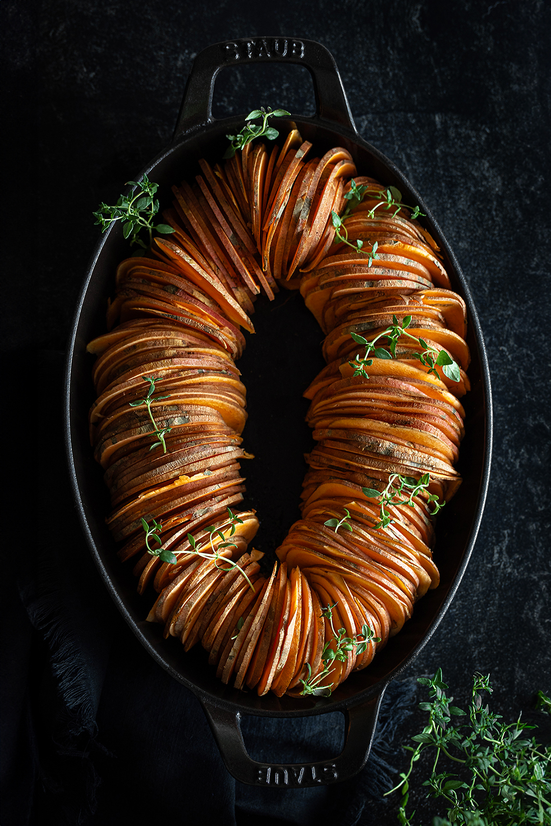 ROASTED SWEET POTATO MEDALLIONS AND THYME